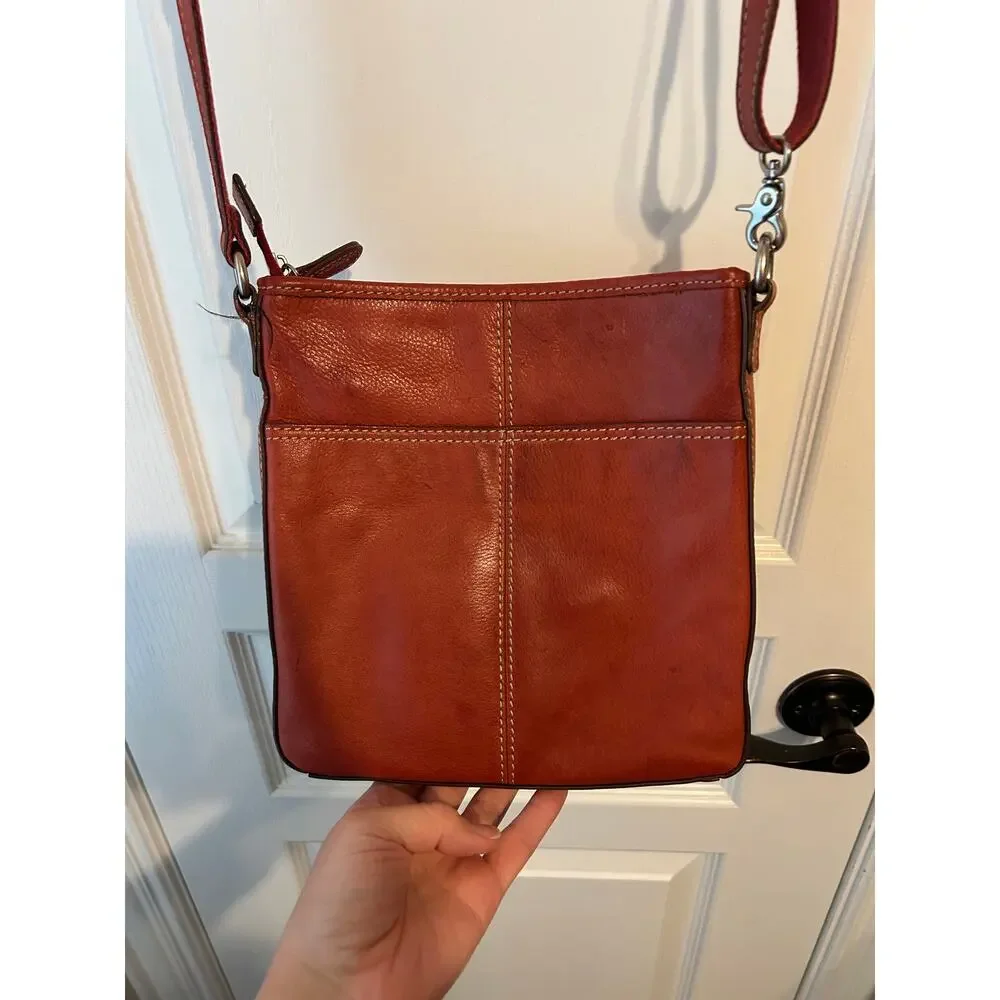 Fossil Vintage Red Crossbody Bag Leather